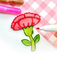 카네이션 브로치 만들기 나무 DIY 세트 색칠 미술, 1개, 우드