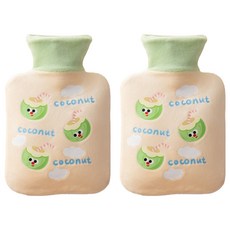 StarR 귀여운 코코넛 스퀘어 보온 물주머니 500ML, 2개