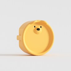 실리콘 콘센트 안전커버 콘센트지키미 콘센트안전마개 감전방지 커버, 곰돌이 옐로우, 3개