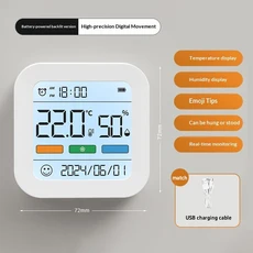 스너그데이즈 컬러 스크린 대형 디스플레이가 블루투스 디지털 습도계 실내 온도 습도 모니터 자석 뒷면, 05 D