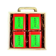 龍源茶品 平安喜樂木質典雅手提茶葉禮盒 120g 300g/附提袋 SGS檢驗合格 杉林溪茶葉, 1個, 頂級芳馥杉林溪龍鳳峽烏龍茶葉50gx4罐
