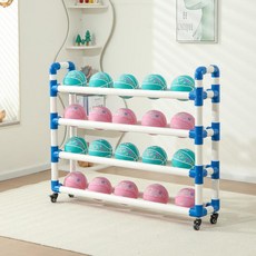 이동식 농구공 수납대 체육관 유치원 학교 공 보관 선반, 1개, 유아용 농구 1열 4단 3-5호20개