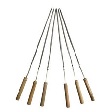캠핑꼬치 야외 바베큐 꼬치구이 스텐 꼬챙이 6p 세트, 바베큐꼬치6pcs, 6개