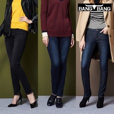 뱅뱅 여성 슬림핏 본딩 기모데님 1+1 211655