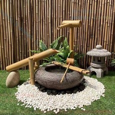 日式庭院造景石缽流水景觀水循環擺件, 1個, 石燈,青石原色