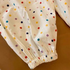 波點睡褲彩色小圓點純棉兒童防蚊褲長褲燈籠褲家居褲女夏寬鬆高腰