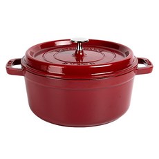 스타우브 에나멜 주철 냄비, 1개, 22cm, 버건디