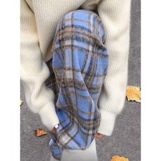 킹사이즈 150kg 모직 및 양털 체크무늬 바지 남녀 가을과 겨울 복고풍 루즈한 캐주얼 스트레이트 와이드 팬츠 2