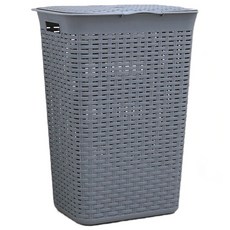 엠씨엠 아누 라탄 대용량 손잡이 빨래 바구니 60L, 그레이
