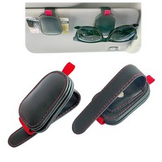 FQREIUO 자동차 2팩 가죽 홀더 마그네틱 안경 대부분의 클립 안경 바이저용 선글라스