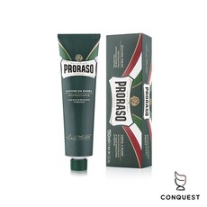 【CONQUEST】Proraso 義大利 刮鬍膏 紅色滋潤檀香配方 粗硬鬍鬚適用 入門刮鬍膏, 1個, 綠 - 薄荷沁涼, 150mL