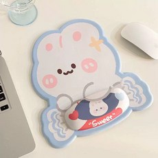 더풀룸 손목 보호 캐릭터 실리콘 마우스패드, 1개, 캔디토끼