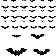 PARTYSHOW DIY 蝙蝠模型 萬聖節裝飾 4種 x 4入組, 單一顏色, 10套