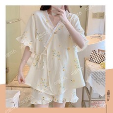 임산부 파자마 상하 세트 수유 잠옷 반팔 레이스 빅사이즈 홈웨어 순면 거즈 출산 산후