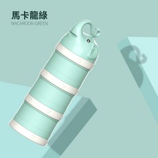 奶粉盒便攜外出奶粉分裝盒大容量寶寶零食密封儲存格三層, 1個, 大象綠-三層分裝:如圖所示, 1L