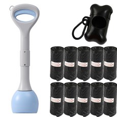 精選優品 撿便器 拾便器 折疊拾便器 拾便袋 剷屎神器 便攜折疊狗狗拾便器外出遛狗不臟手撿便器狗屎夾子家用剷屎, 48CM天空藍（套餐三）, 1個