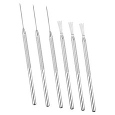 YSSHOP 6개입 점토 핀 도구 도자기 조각 도구 미끄럼 방지 그립 와이어 깃털 질감 키트 조각 디테일 텍스처링 아트, 은, 스테인리스 스틸