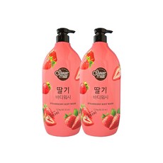 샤워메이트 리얼 내추럴 딸기 바디워시, 2개, 1.2kg