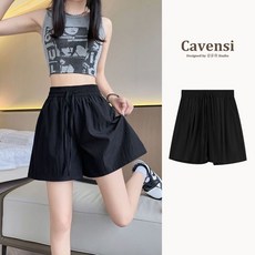 Cavensi 冰絲涼感山本褲 女款高腰休閒短褲