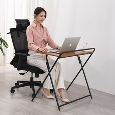 아우스 SH03 접이식책상 1인용책상 컴퓨터책상 노트북책상 선반형 폴딩테이블 1인용 간이책상 공간활용책상 원룸책상 자취방소형책상 게이밍책상 완제품, 월넛