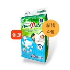 Sunmate 尚美德 黏貼式成人紙尿褲 經濟型 機構型 成人尿褲 尿布, 1個, M 28片(腰圍 28~46寸)x4包, M, 28