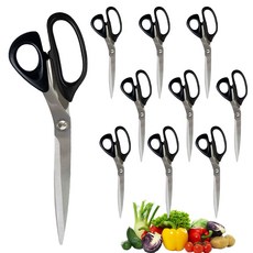 고급 스텐 가위 주방가위 고기 삼겹살 식당용 대량구매 업소용, 10개, 실버