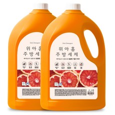 위아홈 베이킹소다 주방세제 자몽향 설거지 리필 과일세척, 2개, 4.2L