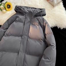 連帽保暖棉服外套 男女款潮流運動大衣 加厚過膝情侶款加長版