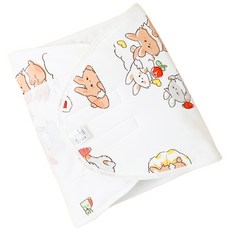 悠閒兔 新生兒防驚跳肚兜 純棉魔術貼包巾 50S新疆棉織造 秋冬加厚款 35x80cm