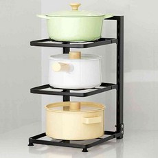 늘쎗트 높이 조절 그릇 냄비 후라이팬 정리대, 후라이팬정리대-블랙