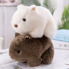 특이한 귀여운 동물 인형 웜뱃인형 기니피그 애착, 브라운 × 18cm × 1개, 사진 보여주는 것처럼
