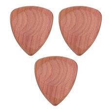 uxcell 나무 기타 픽 3장 세트 3.0mm 울트라 두께 파인 소재 홈이있는 일렉트릭/어쿠스틱/베이스 기타용 적목색, 1개