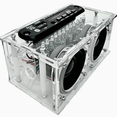 FM收音機DIY套件 HU-075 (含功放/頻譜/USB/TF/AUX/錄音), HU075, 透明成品