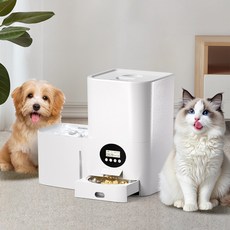 AnyStar스마트 반려동물 급식기 급수기 2in1 세트, 1개, 화이트 자동 모델, 5L