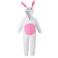 PROMOTED TO BIG SISTER Gilrs 부활절 날 토끼 점프수트 토끼 원피스 롬퍼 화이트. 11-12세 427428