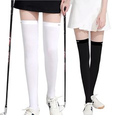 여성 여름 아이스쿨링 골프스타킹 오버니삭스 /골프 테니스 등산, 블랙