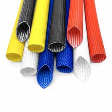 유리섬유 튜브 실리콘 수지 코팅 절연 소프트 화학 브레이드 슬리브 고온 파이프 와이어 랩 1-20mm, 02 2M, 15 18mm, 01 빨간색