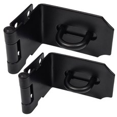 바이트 스테인리스 90도 ㄱ자 경첩 잠금장치 보안 자물쇠 걸쇠, 2개입, 블랙