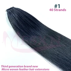 MESXN 세 번째 신제품 깃털 헤어 익스텐션 100% 인모 진짜 머리카락 편안하고 눈에 띄지 않는 브라운 블론, 01 적절한 관리를 통해 12개월, 01 26inches 65cm, 07 # 1