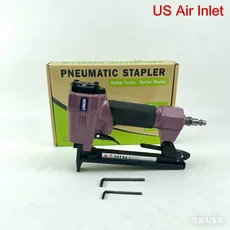 LOOCOO-1013J 공압 스테이플러 20GA U형 에어 네일건 가구 장식 가죽 고정 목공 포장용, 01 US Air Inlet