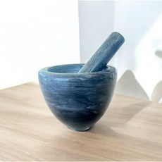 花蓮大理石杵臼 黑色紋理 研磨香料藥材器皿, 1個