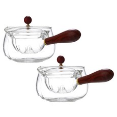 Qiaokao 유리 티포트, 2개, 500ml, 클리어 2개, 500ml, 클리어