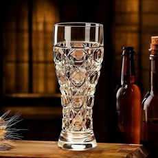 啤酒杯 玻璃啤酒杯 加厚 刻花精釀杯 扎啤杯, 1個, 啤酒杯,一隻裝