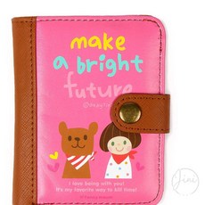 JINI 심플 2단 지갑 핑크 어린이지갑