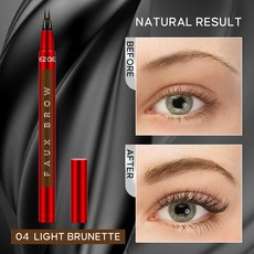 OEZOEZ FAUX BROW 眉筆 根根分明 立體有型 防水, 1個, Z0048-4 淺褐色淺褐色淺褐色淺棕色,1ml