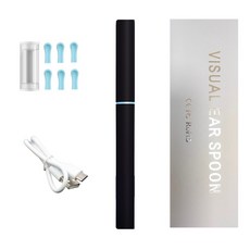 無線挖耳棒 500萬像素 挖耳神器, 1個, 曜石黑 主機含更換矽膠耳套