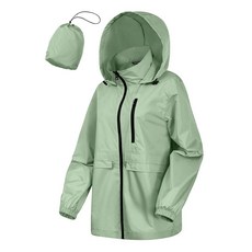 CRIPOM Women's Rain Jacket Waterproof Lightweight Packable Raincoat with Hood for Golf Hiking Trav, XXL, 초록색