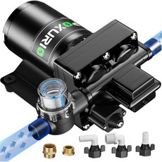 7GPM RV 워터 펌프 70PSI 12V DC 신선수 셀프 프라이밍 다이어프램 압력 스위치 및 필터 포함 정원 요트 캠핑용, 6GPM