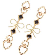 Frinnovan 2팩 골드 메탈 라인스톤 보우 지갑 익스텐더 체인 크리스탈 백 교체 스트랩 크로스 바디 핸드백 숄더백보우 4 145779