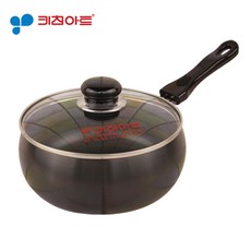 키친아트 쥬노 블랙 경질 냄비 22cm 편수(가운데부분이크기입니다), 1개